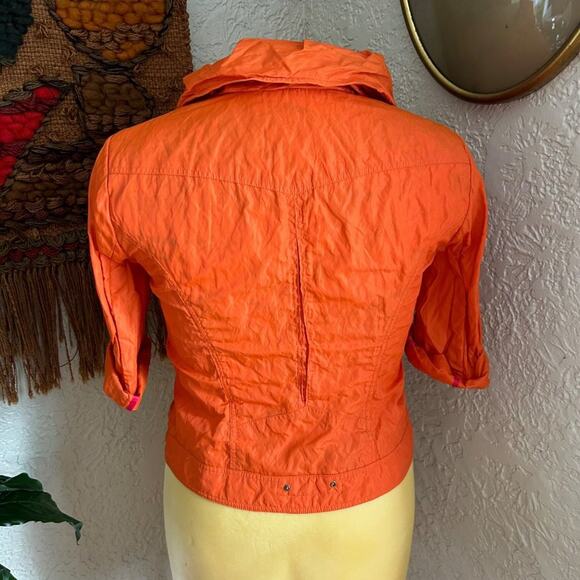 Vintage 80s Renfrew Bright Orange Puff Collar Jacket – Size 8, Made in USA - Picture 4 of 16